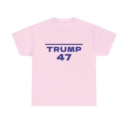 Trump 47 Unisex Cotton Print T-Shirt - Blue