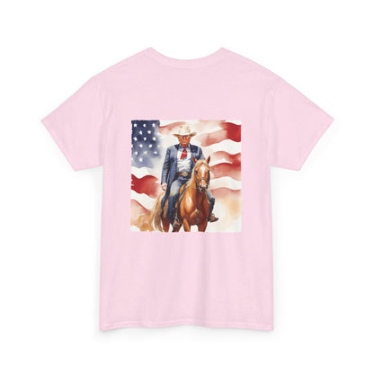 MAGA Cowboy Trump Unisex Cotton Double Sided Print T-Shirt