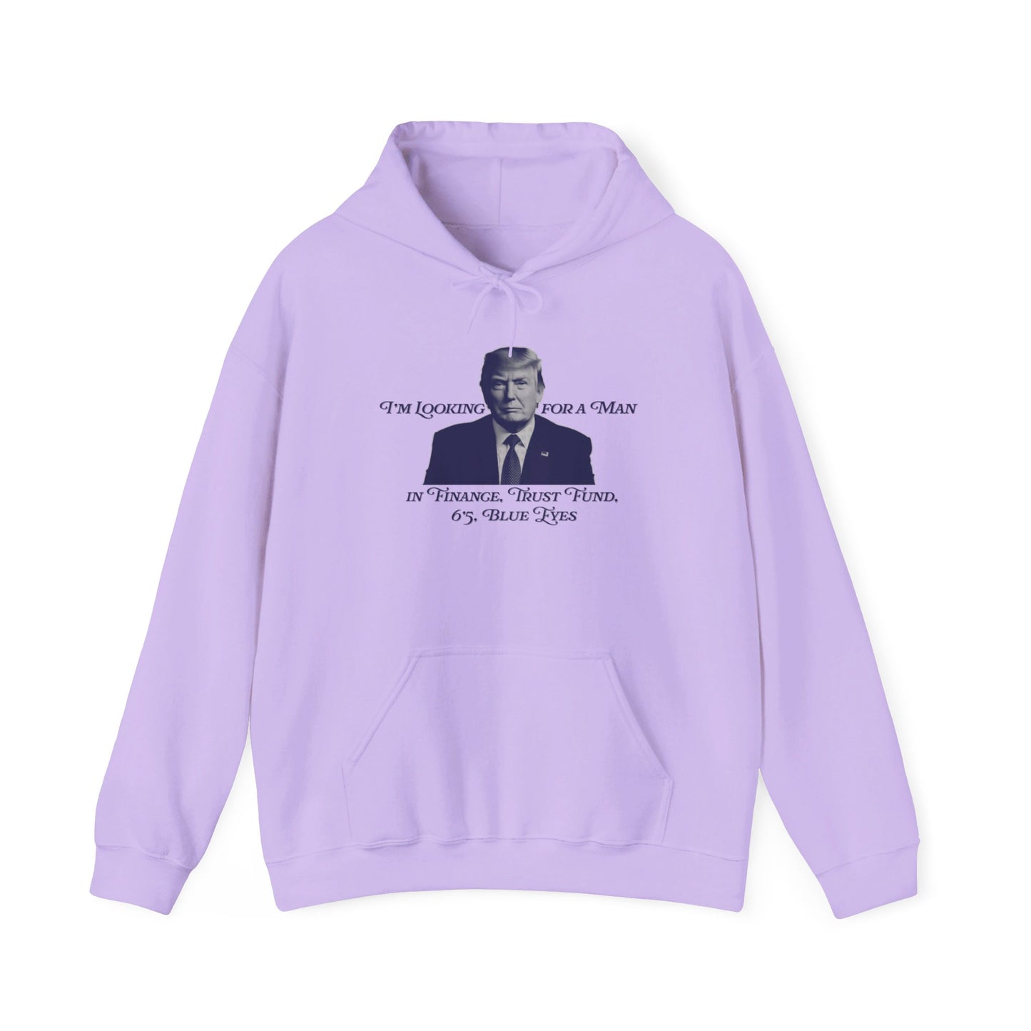 I'm Looking For A Man In Finance Trump Print Hooded Sweatshirt - Blue 2