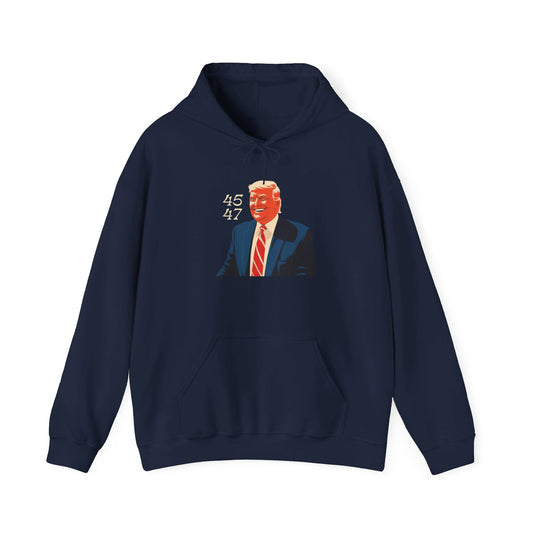 Trump 45 & 47 Trump Unisex Print Hooded Sweatshirt