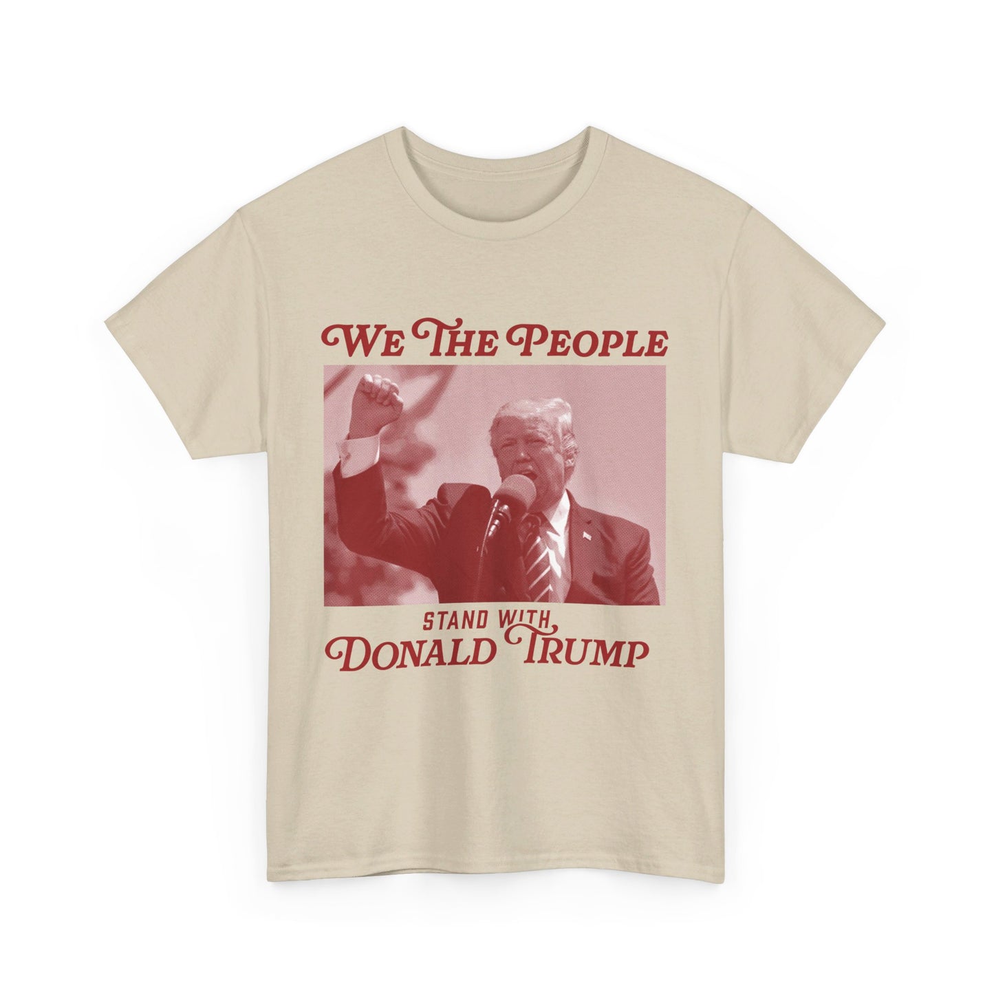 We The People Stand with Donald Trump Unisex Cotton Print T-Shirt - Red