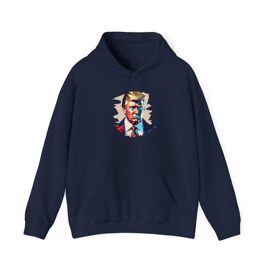 Illustrated Trump Unisex Print Hooded Sweatshirt