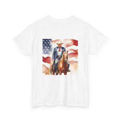 MAGA Cowboy Trump Unisex Cotton Double Sided Print T-Shirt