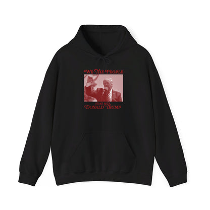 We The People Stand with Donald Trump Unisex Print Hooded Sweatshirt - Red