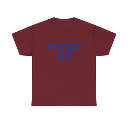 Trump 47 Unisex Cotton Print T-Shirt - Blue