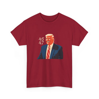 Trump 45 & 47 Unisex Cotton Print T-Shirt - Color