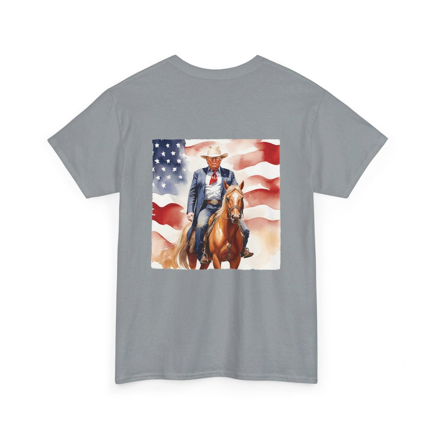 MAGA Cowboy Trump Unisex Cotton Double Sided Print T-Shirt