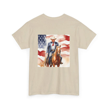 MAGA Cowboy Trump Unisex Cotton Double Sided Print T-Shirt