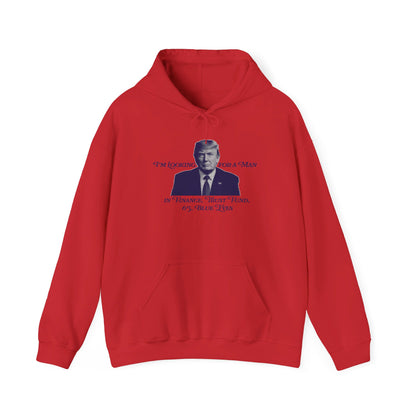 I'm Looking For A Man In Finance Trump Print Hooded Sweatshirt - Blue 2