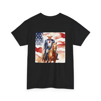 MAGA Cowboy Trump Unisex Cotton Double Sided Print T-Shirt